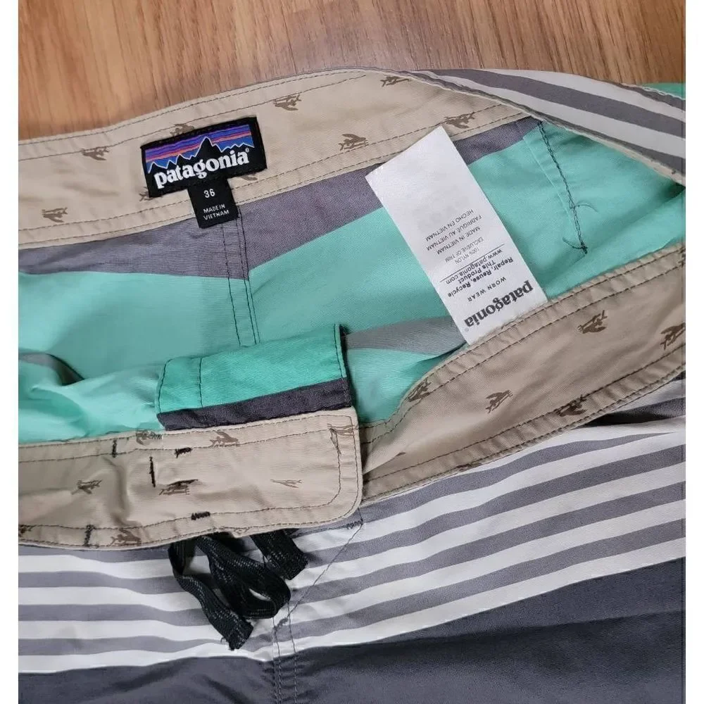Patagonia Striped Board Swim Trunks 36